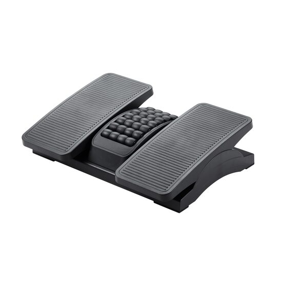 Suport ergonomic Q-CONNECT Stepper 1, cu role de masaj si platforme separate pentru picioare, 430 x 320 mm, negru