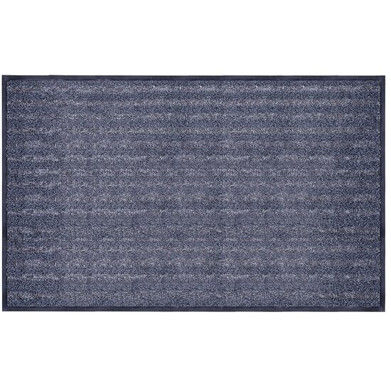 Pres intrare Q-CONNECT, 150 x 90 cm, covoras model in dungi, baza din PVC, negru