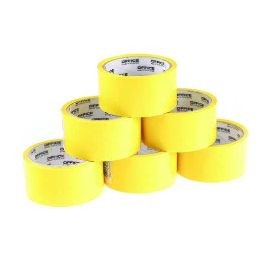 Banda adeziva color pentru ambalare OFFICE Products Acrylic, 48 mm x 50 y, galben