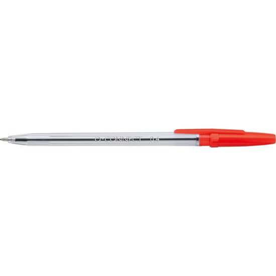 Pix fara mecanism Q-CONNECT Clasic, corp transparent, scriere de 0.5 mm, rosu