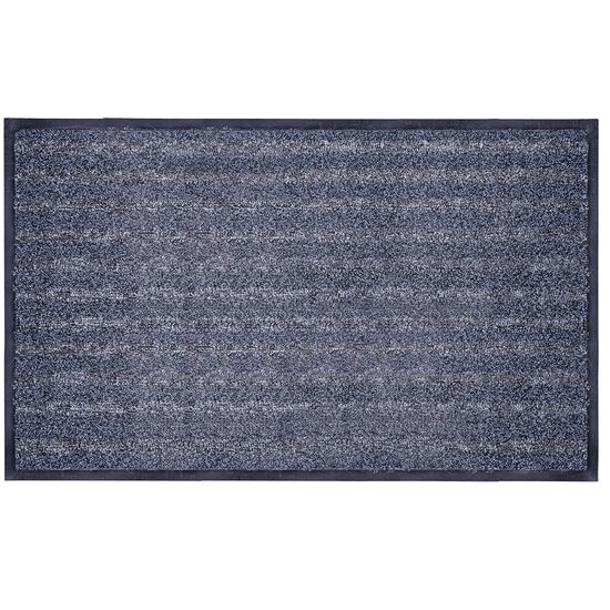 Pres intrare Q-CONNECT, 90 x 60 cm, covoras model in dungi, baza din PVC, negru