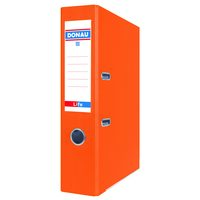 Biblioraft laminat DONAU LIFE, 7.5 cm, colturi metalice, portocaliu neon