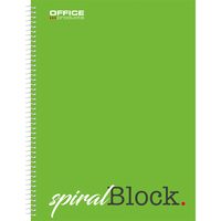 Caiet de birou OFFICE Products spiralat A4, 80 file, cu 4 perforatii, hartie 70 g/mp, coperta cartonata, aritmetica