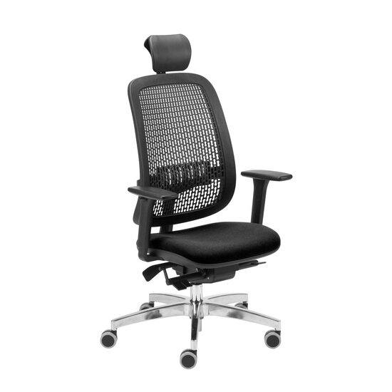 Scaun directorial de birou OFFICE Products "Skiatos", ergonomic, baza din metal, mesh + textil, negru