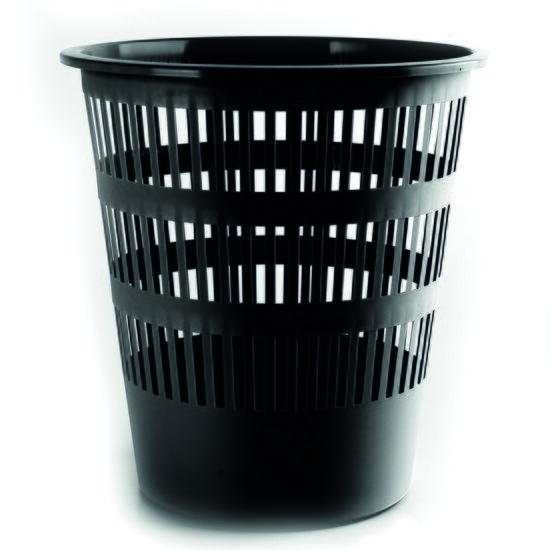 Cos din plastic perforat DONAU, 16 litri, inaltime 31 cm, negru