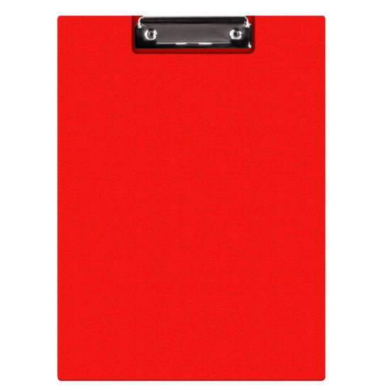 Clipboard din plastic DONAU, A4, dublu, cu clip, rosu