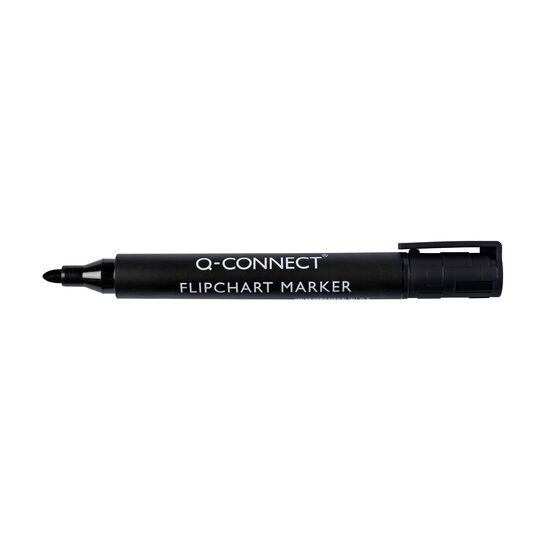 Marker flipchart Q-CONNECT, varf rotund, scriere de 2 - 3 mm, negru