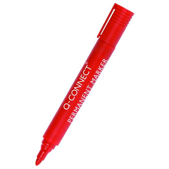 Marker permanent Q-CONNECT, varf rotund, scriere de 1.5 - 3 mm, rosu