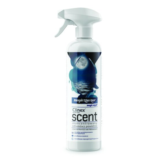 Odorizant Clinex Scent Magic Night, neutralizeaza si parfumeaza pana la 4 zile, pulverizator, 500 ml