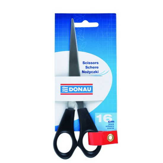 Foarfeca metalica de birou DONAU Clasic, 16 cm, negru