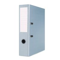 Biblioraft plastifiat Basic, 7.5 cm, colturi metalice, gri