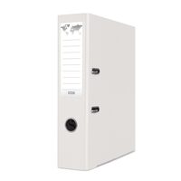 Biblioraft plastifiat Basic, 7.5 cm, colturi metalice, alb