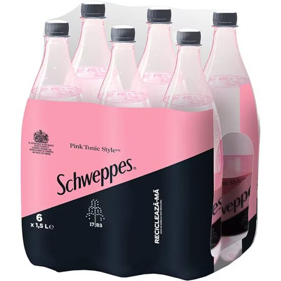 SCHWEPPES Pink Tonic 1.5 Litri, bax 6 x Pet