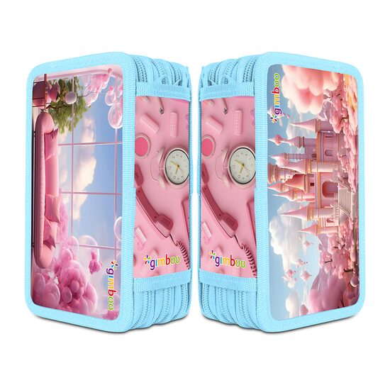 Penar echipat Gimboo cu 3 fermoare, 41 piese, motiv Sweet 2024, roz