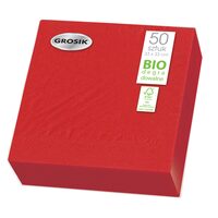Servetele de masa GROSIK Colour, celuloza, 2 straturi, 33 x 33 cm, 50 buc/set, rosu