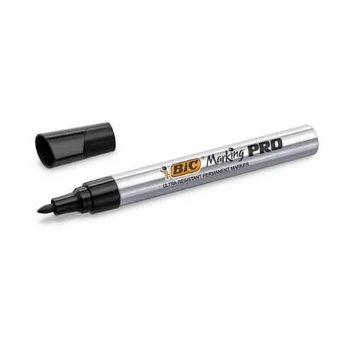 Marker permanent BIC PRO industrial -30c / +150c, varf rotund, subtire 1.1 mm, negru