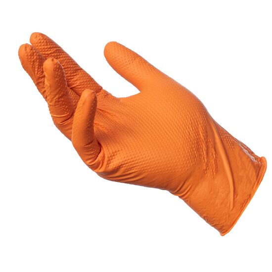Manusi nitril cu grip MAXTER marimea XXL, 90 bucati, portocaliu