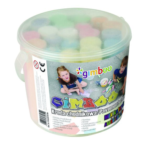 Creta colorata groasa Gimboo XXL, 20 bucati, 105 x 25 mm, diverse culori
