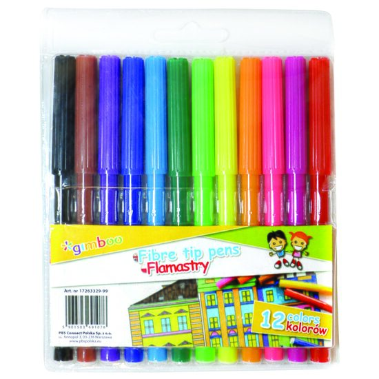 Carioci Gimboo 12 culori, scriere 1 mm
