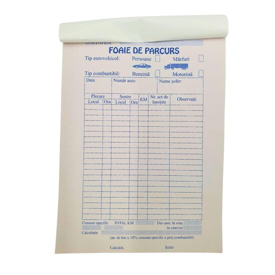 Foaie de parcurs GOLD pentru marfa sau persoane, A5, 100 file