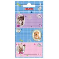 Etichete scolare Herlitz Pretty pets, 3/cola, 3 coli/blister
