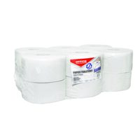 Hartie igienica mini jumbo OFFICE Products, reciclat alb, 1 strat (1 x 35g), 120 m, pachet 12 role