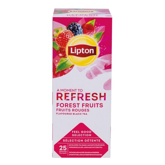Ceai negru LIPTON REFRESH, Fructe de padure, 25 plicuri