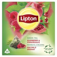 Ceai verde LIPTON PYRAMIDS, Zmeura & Rodie, 20 buc