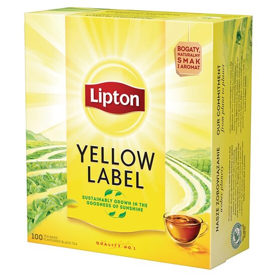 Ceai negru LIPTON YELLOW LABEL, 100 pungulite