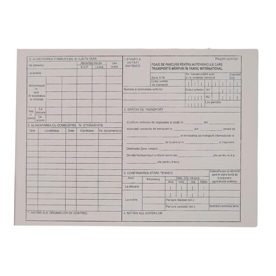 Foaie de parcurs GOLD pentru transport international, A4, 100 file, hartie offset