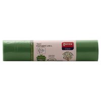 Saci menajeri colectare selectiva ZOREX Pro, 240 litri, rezistenti, LDPE, 10 buc/set, verde (deseuri sticla)
