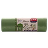 Saci menajeri colectare selectiva ZOREX Pro, 120 litri, rezistenti, LDPE, 10 buc/set, verde (deseuri sticla)