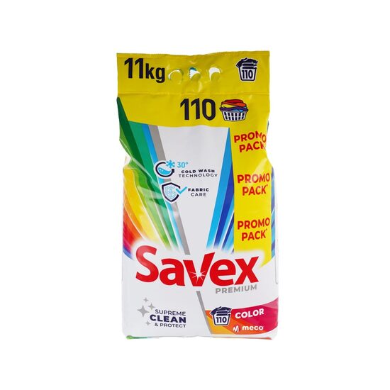 Detergent pudra SAVEX 11 kg, automat, Color, 110 spalari