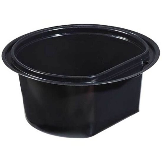 Bol din plastic negru cu capac transparent pentru supa, Ø 14 cm, h 6 cm, 10 buc/set