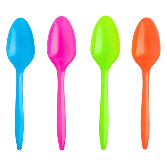 Lingura din plastic color ALABALA, 18.5 cm, rezistente, 10 buc/set