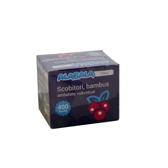Scobitori din bambus ALABALA ambalate individual, 400 bucati/cutie