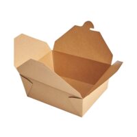 Cutie din carton kraft si polietilena pentru mancare, 45 OZ, 1300 ml, medie, 17 x 13.8 x h 6.5 cm, pliabile, 50 buc/set