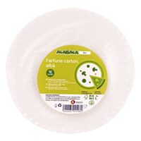 Farfurii din carton alb ALABALA, Ø 23 cm, 10 buc/set