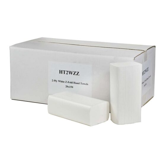 Prosoape pliate OVM Premium, V-fold, ZZ, celuloza alb (34 gr/mp), 2 straturi, 150 foi, 21 x 23 cm, 20 pachete/bax
