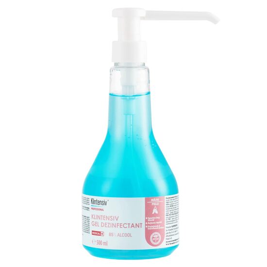 Gel dezinfectant pentru maini KLINTENSIV, 85% alcool, cu pompita, 500 ml, avizat MS