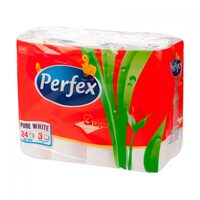 Hartie igienica Perfex Soft&Light, 24 buc/set, celuloza alb, 3 straturi, 120 foi, 12 m