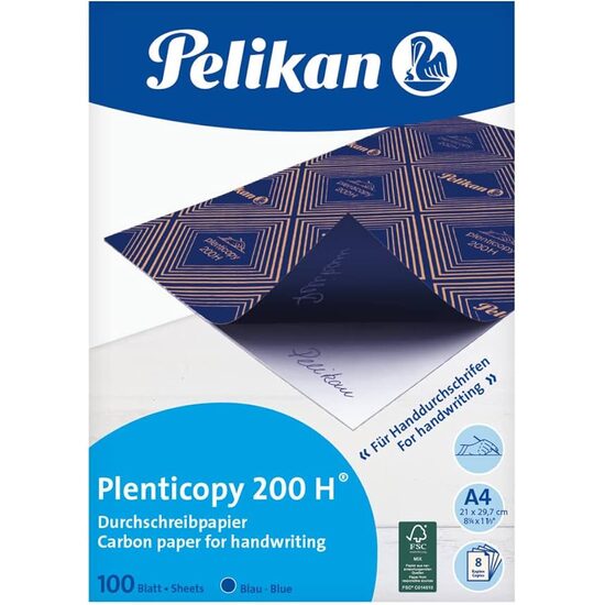 Indigo Pelikan 200H, A4, scris manual, 100 coli, albastru
