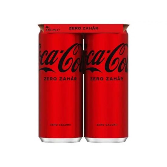 COCA COLA Zero 330 ml, bax 4 x Doza SGR