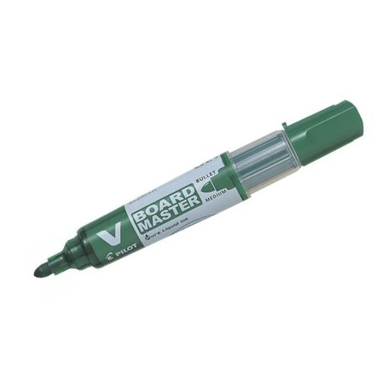 Marker whiteboard PILOT Vboard, varf rotund, reincarcabil, scriere de 2 - 4 mm, verde