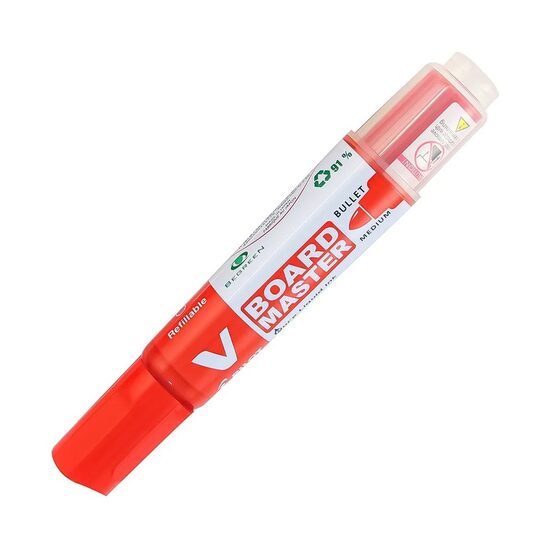 Marker whiteboard PILOT Vboard, varf rotund, reincarcabil, scriere de 2 - 4 mm, rosu