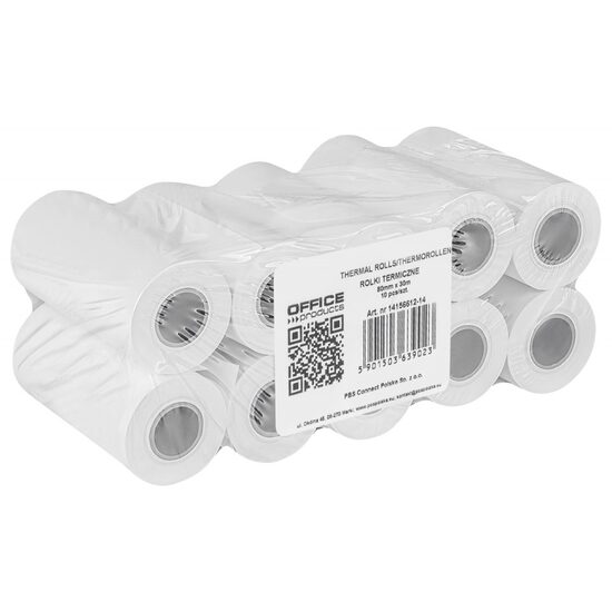 Role termice OFFICE Products 80 mm x 30 m, imprimanta fiscala, 10 buc/set