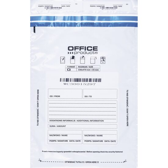 Plic securizat OFFICE Products din folie pp, format C3, 330 x 470 mm, 50 buc/set