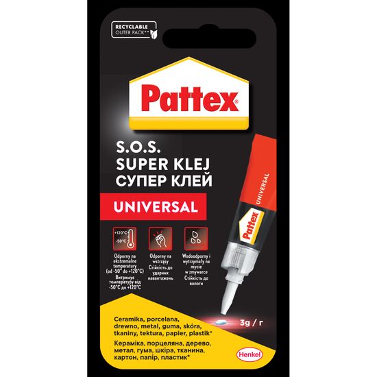 Lipici adeziv PATTEX Super Glue, 3 grame