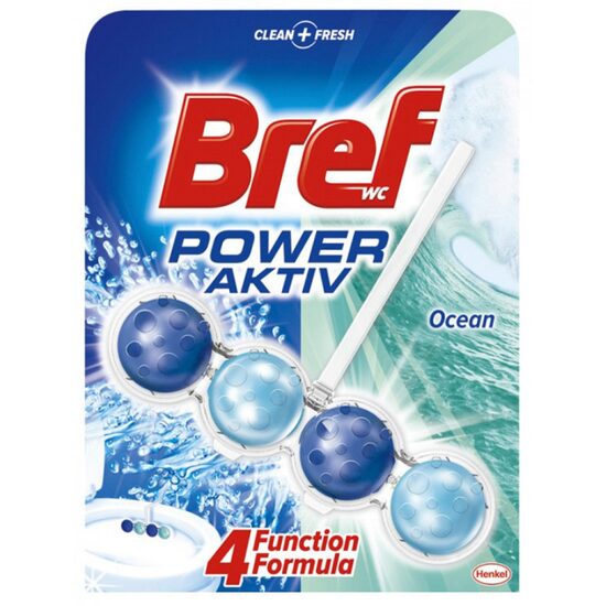 Odorizant toaleta Bref Wc Power Aktiv, 4 bile, 50 gr, Ocean
