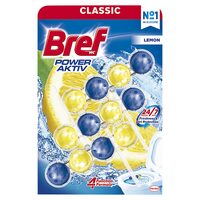 Odorizant toaleta Bref Wc Power Aktiv, 3 x 4 bile, 3 x 50 gr, Lemon